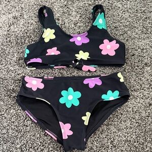 Old Navy Tie Front Floral Kids Swimsuit